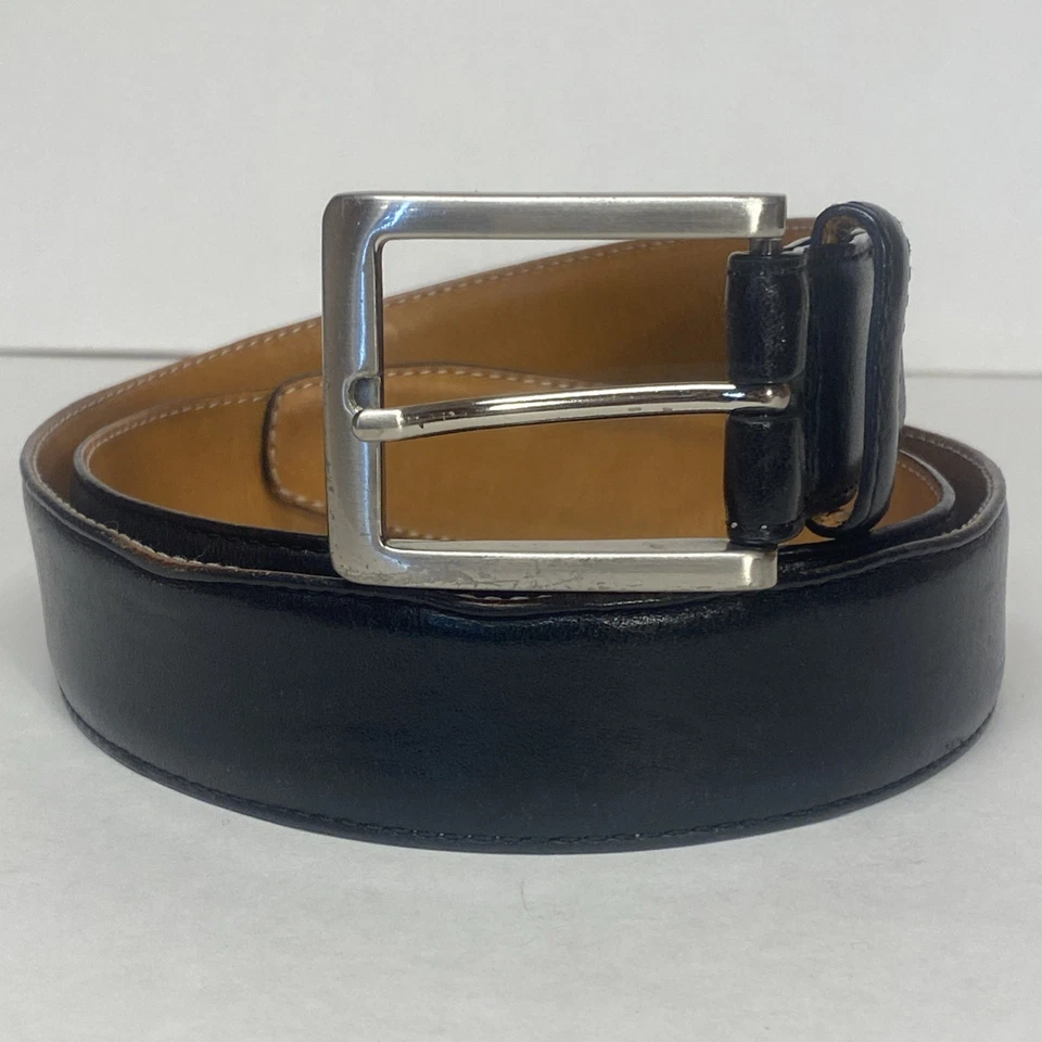 Cinturón de vestir Trafalgar de cuero genuino negro para hombre talla 36 hecho en China. 020 Foto 1 de 4