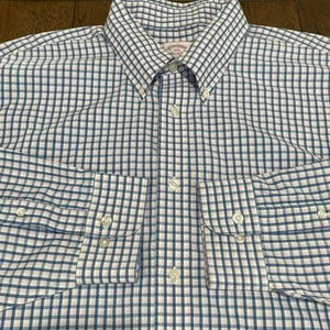Brooks Brothers Madison Shirt Men 2XL Plaid Long Sleeve Blue Pink Supima Cotton - Picture 1 of 10
