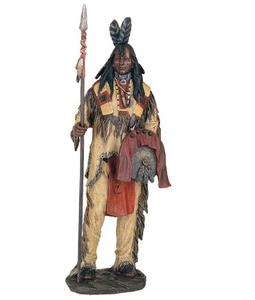 14" H Indian Warrior with Spear Statue Native American Decoration Figurine Of... - Picture 1 of 1
