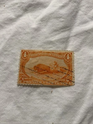 U.S.-(-1898-)-Sc.#287-INDIAN HUNTING BUFFALO 4c. Lote de 1-Sello-USADO-#11 Foto 1 de 4