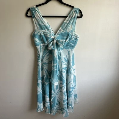 Vestido Donna Ricco Para Mujer Cuello en V 100% Seda Boho Floral Gasa Casa de Hadas Talla 4 Foto 1 de 4