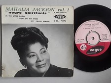MAHALIA JACKSON VOL 1 * IN THE UPPER ROOM * FRENCH 7" EP 60's * NEGRO SPIRITUALS