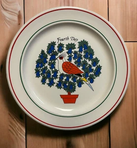 12 Days of Christmas Dinner Plate Taylorton Sally Merwin Plate # 4 Calling Birds - Picture 1 of 6