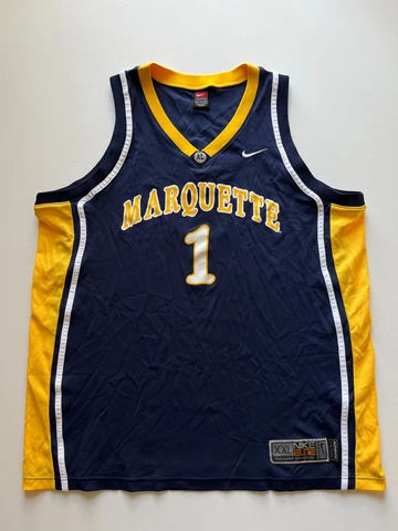 Nike Elite Marquette Golden Eagles Jersey Mens 2XL Blue Yellow Basketball NCAA Cover