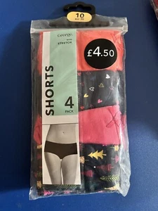 Women’s Knickers Size 10 Stretch Cotton Rich Briefs Pack Of 4 Shorts Underwear - Picture 1 of 4