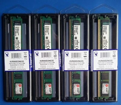 4 X 2Gb 8 Gb 800MHz DDR2-800 PC2-6400U Memoria RAM DDR2 PC fisso DESKTOP 240 pin - Immagine 1 di 4