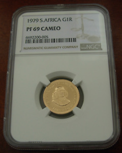 South Africa 1979 Gold 1 Rand NGC PF69 Cameo