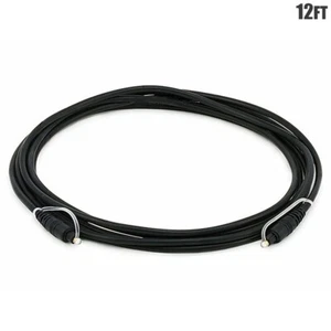 12FT TOSLink Digital Optical Audio Cable Fiber Optic Cord Gold w/ Protection Cap - Picture 1 of 2