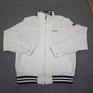 Tommy Hilfiger Jacket Mens SMALL white yatch windbreaker long sleeve Size S - Picture 1 of 12