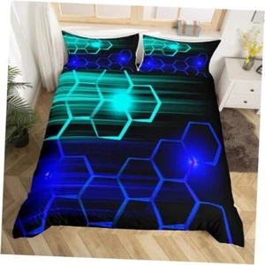 Honeycomb Bedding Set for Kids Boys Girls Geometrical King Multi Honeycomb 22 - Picture 1 of 7