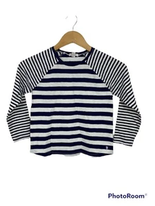 Crewcuts Girls Size Small (6-7) White Blue Striped Long Sleeve Basic Shirt - Picture 1 of 7