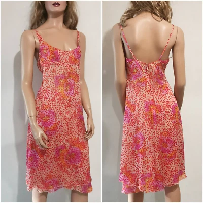 🆓US🛃 vintage RUNWAY Valentino floral printed silk 2 pieces Dress 6 S - Image 1 of 4