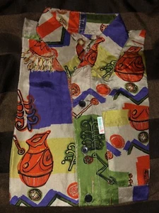 Camisa de seda para niños talla L (8), tonos naranja-beige, colorida - Imagen 1 de 2