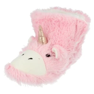 Girls X2R111 Novelty Unicon Boot Slippers By Spot On Retail Price £9.99 - Picture 1 of 10