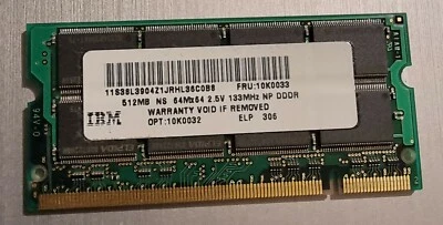 Ibm Ram 512 2.5v 133mhz PC2100S-2533-0 - Immagine 1 di 2