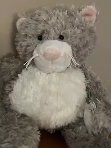 GANZ 17" Plush BELLIFULS CAT Kitty Grey White Pink Ears Nose Large Stuffed Toy - Picture 1 of 7