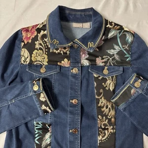 Chaqueta vaquera floral bordada brocado occidental inspirada en Y2K Chico's 0 (US 4/6) - Imagen 1 de 9