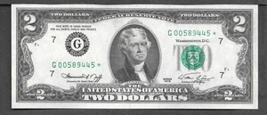 1976 $2 STAR Note, G00589445* UNC - Picture 1 of 2