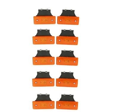 10 x hinten Marker 6 LED orange Lichter mit Halterung 12V Anhänger LKW Fahrwerk - Bild 1 von 4