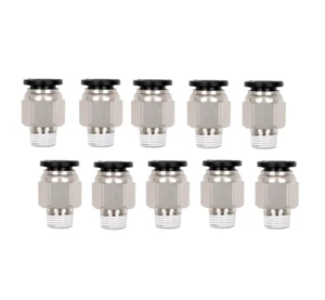 Push to Connect Hose Fitting Straight  3/8" Tube OD x 1/8" NPT Male Thread 10Pcs - Picture 1 of 14