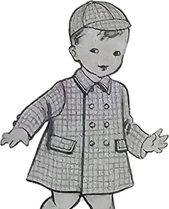 1950s Double Breasted Coat Ear Flaps Boy Cap Butterick Sewing Pattern 6324 - Picture 1 of 3