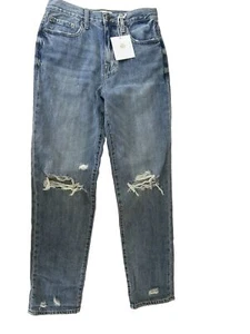 PISTOLA Mujer Jeans PRESLEY DESGASTADO ALTO RODILLO RELAJADO Talla 27 - Imagen 1 de 10