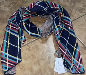 Vera Bradley Solid Knit Scarf -  Multicolor Tartan Plaid 13 X 70 New w/ Tags - Picture 1 of 14