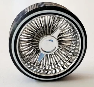 HOPPIN HYDROS 1/18 SUPER SPOKES CHROME LOWRIDER Rim FATCAPS K/O LOW PRO WW Tire - Picture 1 of 8