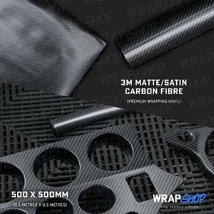 3M MATTE/SATIN CARBON FIBRE Wrapping Vinyl (500 x 500mm) - Picture 1 of 4