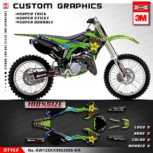 Kungfu Graphics MX Sticker Kit for KX125 KX250 KX 250 1999 2000 2001 2002 Green - Picture 1 of 18