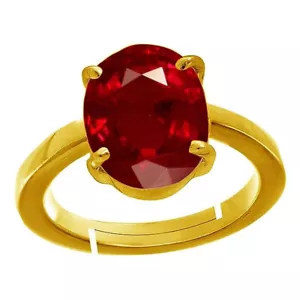 Women's 8.50 Carat Ruby Manik Gemstone Panchdhatu Adjustable Ring Lab Certified - Picture 1 of 2