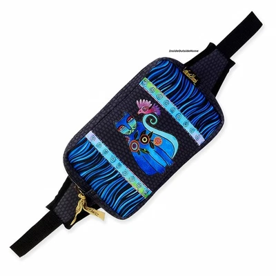 Laurel Burch Cerulean Cat Neoprene Body Wrap/Belt Bag Fanny Pack NEW - Image 1 of 4
