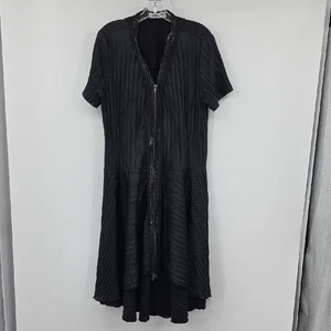 Vestido Sohung Designs Cremallera Adeira Chic Negro Alto Bajo Plisado Talla M - Imagen 1 de 7