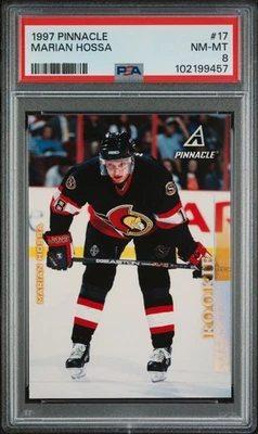 1997 PINNACLE #17 MARIAN HOSSA PSA 8 - Image 1 of 2