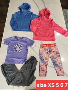 GIRLS NIKE ADIDAS COLUMBIA sz. XS 5 6 7 sweatshirt hoodie hiking pants upf tee - Picture 1 of 16