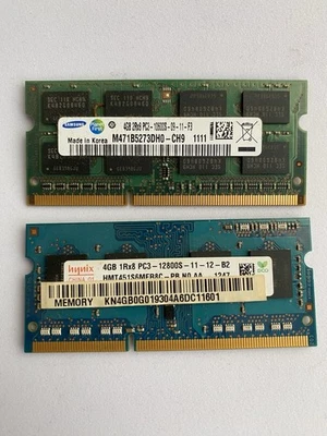 Lot of 2 – 8GB (2×4GB) DDR3 SO-DIMM Laptop RAM – Samsung + Hynix - Image 1 of 2