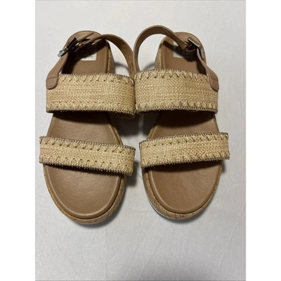 Sandalia Dolce Vita para mujer 9 suelas corcho beige tostado lona verano viaje complejo Foto 1 de 4