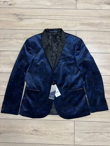 Herren Next Occasion Sakko Samt Skinny Smoking Smoking Blazer Revers Blumen 42 S - Bild 1 von 11