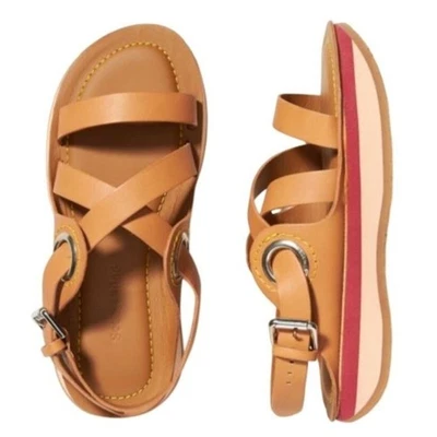 Sandalias planas entrecruzadas de cuero tostado SEE BY CHLOÉ Ysee Chloe talla EU 37 NUEVAS SIN ETIQUETAS Foto 1 de 4