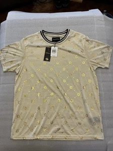 Drill Clothing Men Size Large Gold Lion Heads T-Shirt Crew Neck New With Tags - Picture 1 of 10