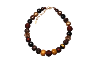 Stephisimo "Nouvelles Bols" Collier Femme Brun- Or - Bild 1 von 1