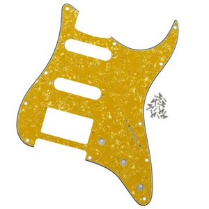 Fleor ST HSS Gitarre Schlagbrett 11 Löcher Kratzplatte Gold Yellow Pearl 4-lagig - Bild 1 von 5