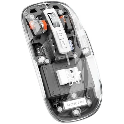 Arctic Fox Pureview Transparent Wireless and Bluetooth Rechargeable Mouse, USB - Image 1 of 4