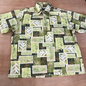 Pull à manches courtes Ono Hawaiian homme XXL vert marron floral boutonné - Photo 1/11