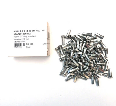 DT SWISS Speichennippel Aluminium 2 mm - 14 mm silber 100 Stück