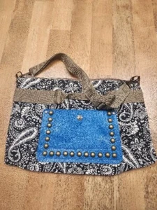 Luyan Shini Tasche schwarz weiß Paisley Umhängetasche verstellbare Träger Handtasche - Bild 1 von 9