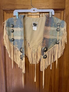 Vintage Western Collection Women’s Medium Fringe Cape Cowgirl Vest Tassel USA - Picture 1 of 12