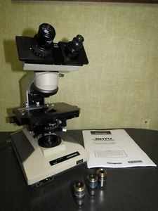 Olympus BH-2 BHTU microscope - 100x 40x 10x objectives with Manual - Picture 1 of 19