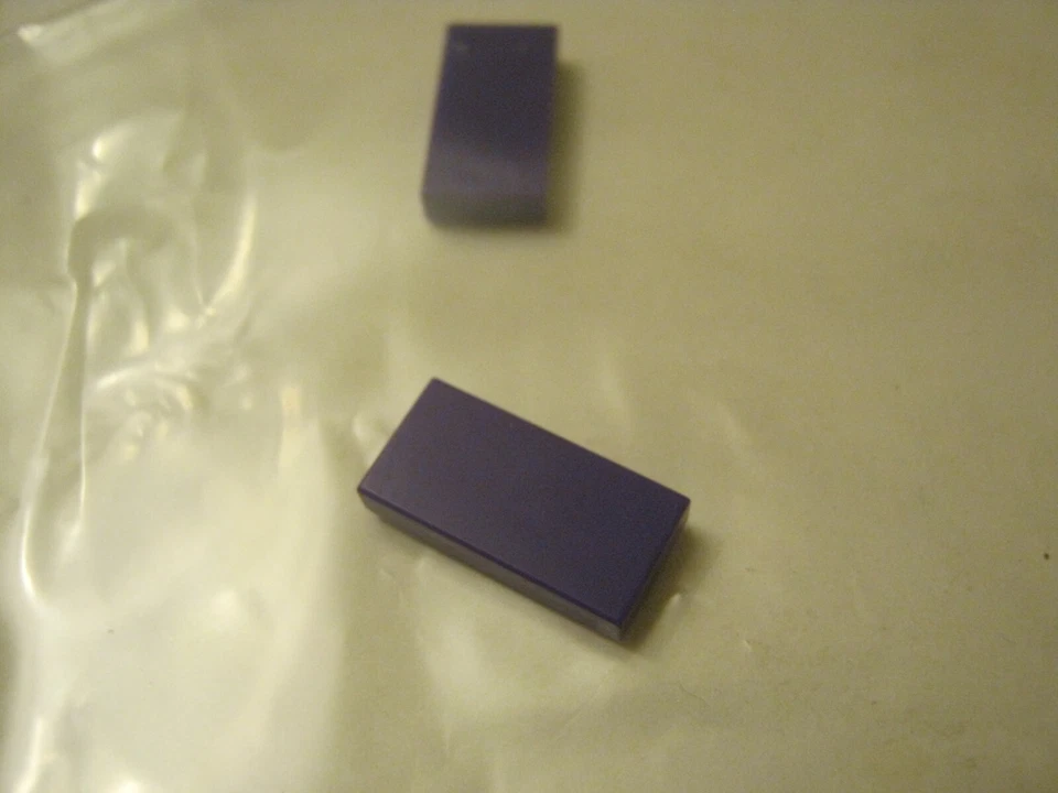 Lego lot Of 2 Purple 1x2 Smooth Finishing Tiles, 3069 (028-175) - Image 1 of 1