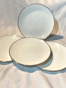 WEDGWOOD England DORIC Platinum 4 Pc SALAD PLATES Vintage EXCELLENT Bone China - Picture 1 of 5